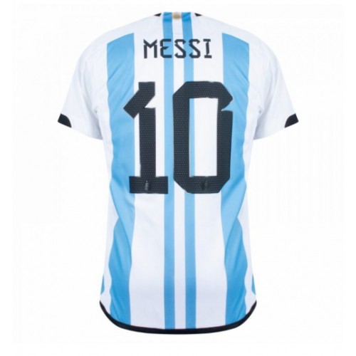 Fotballdrakt Herre Argentina Lionel Messi #10 Hjemmedrakt VM 2022 Kortermet
